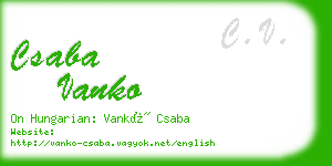 csaba vanko business card